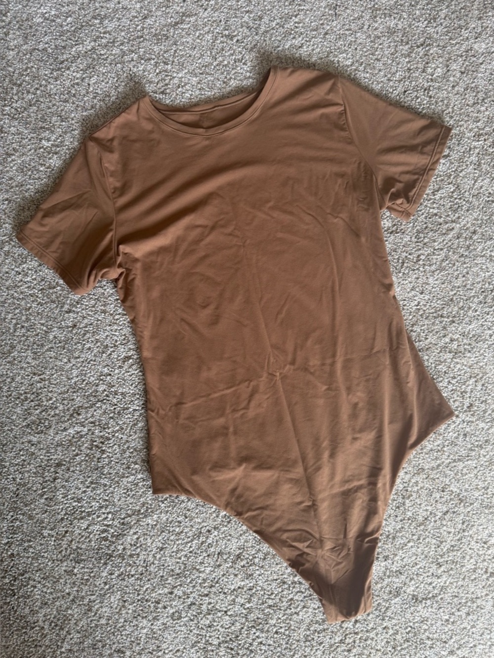 auden Luxury Collection Short Sleeve Bodysuit Brown Size Large
